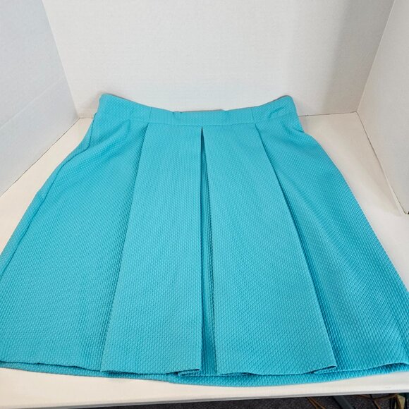 Worthington Women's A-Line Skirt Size 10 Teal Textured Modest Career Office - Picture 4 of 8